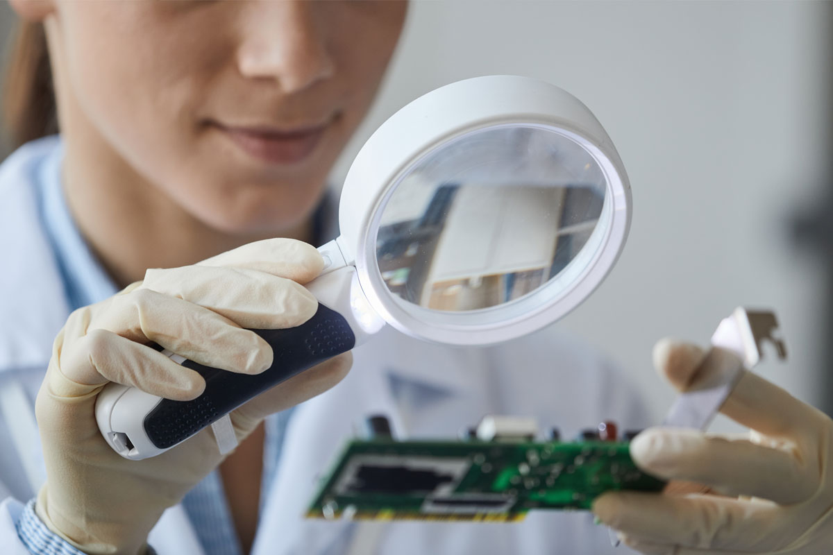 Young woman in engineering lab