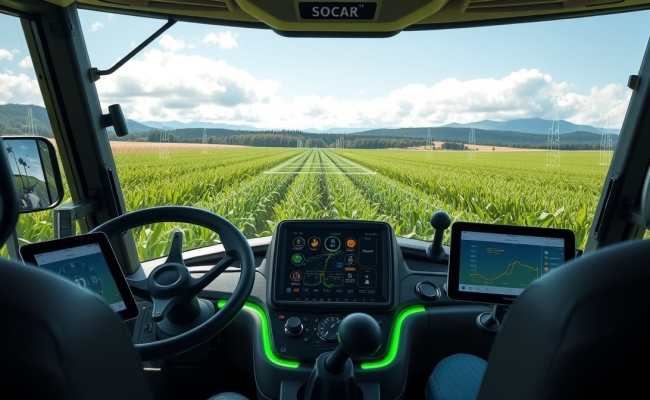 Flux Schnell A hightech farming scene viewed from inside the c 1