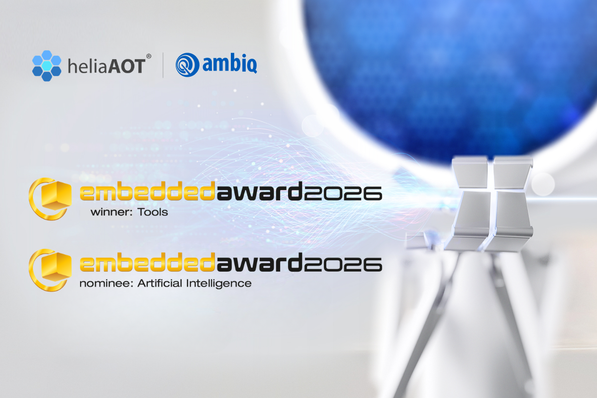 Ambiq Wins 2026 Embedded World Award for heliaAOT in Best Tools Category